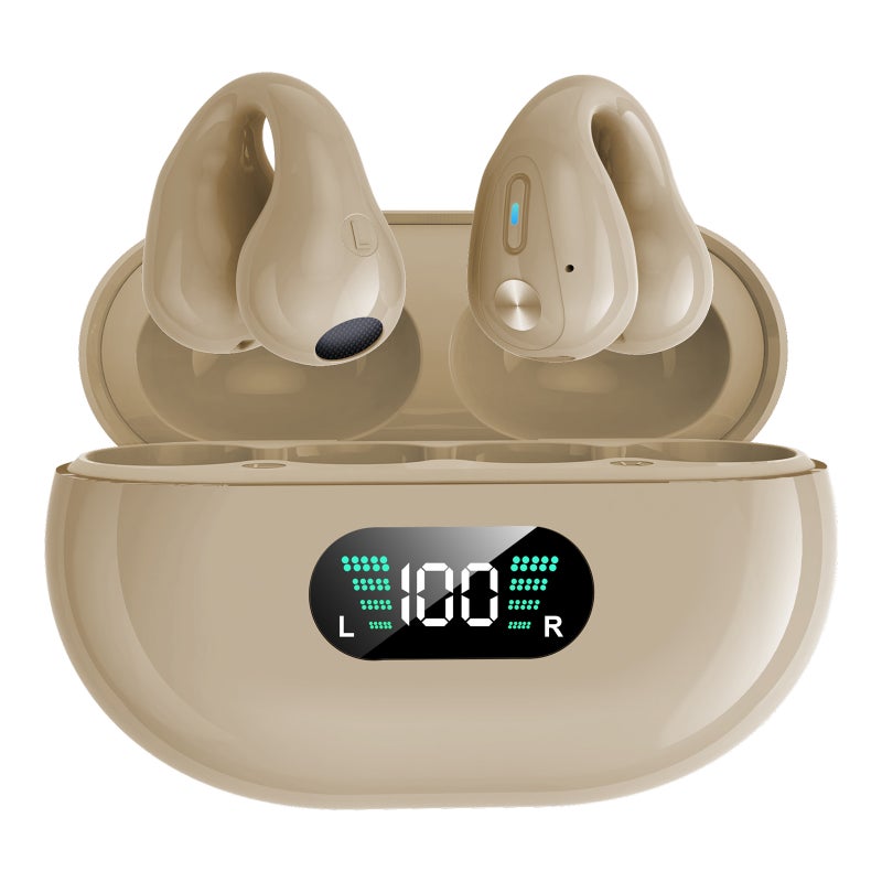 YYK-Q80 Wireless Earbuds Headphones with Earhooks Built-in 350mAh Battery Clip-on Earphone BT5.3 Headset with HiFi Stereo - Image 1