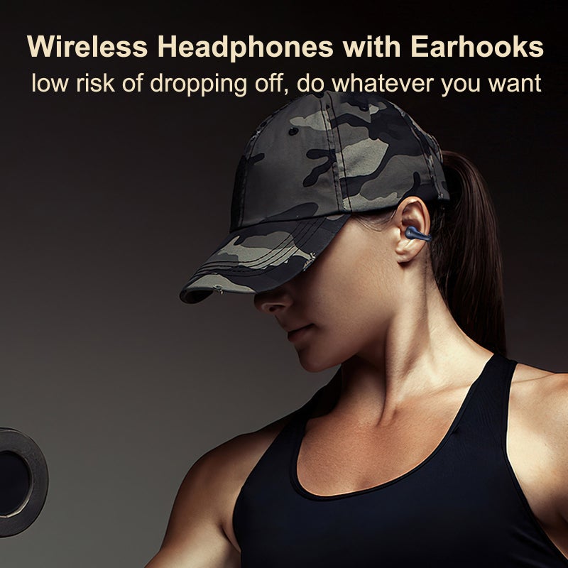 YYK-Q80 Wireless Earbuds Headphones with Earhooks Built-in 350mAh Battery Clip-on Earphone BT5.3 Headset with HiFi Stereo - Image 3