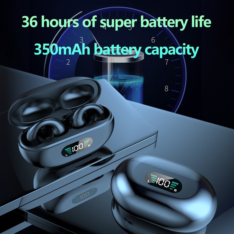 YYK-Q80 Wireless Earbuds Headphones with Earhooks Built-in 350mAh Battery Clip-on Earphone BT5.3 Headset with HiFi Stereo - Image 5