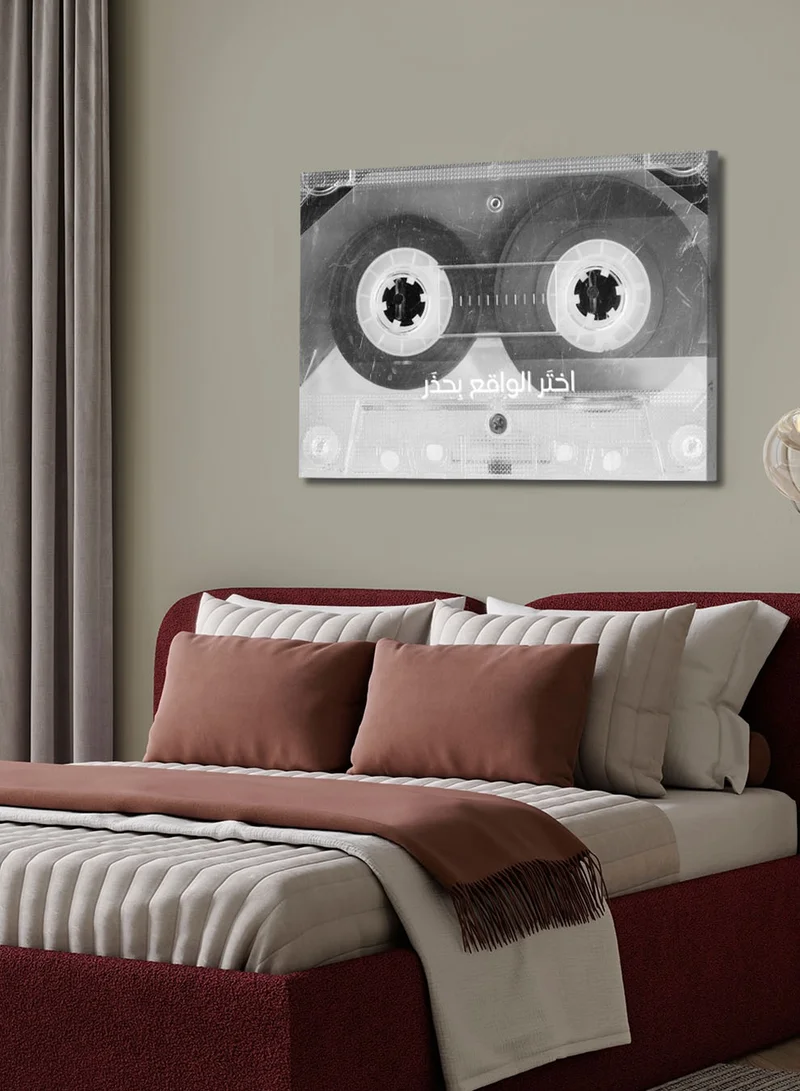 LOWHA Canvas Wall Art Stretched Over Wooden Frame with Cassette Tape Classic Design