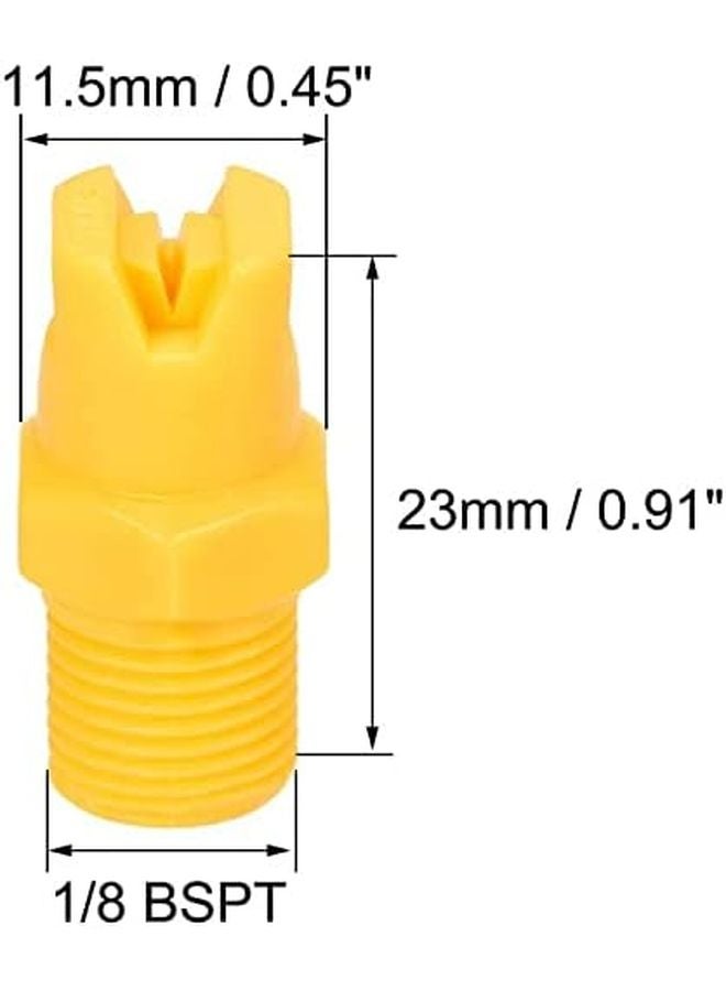فوهة رش مروحية مسطحة 1 8BSPT خيط ذكري PP زاوية 110 درجة قطر الفتحة 1.1 مم 3 قطع - Image 3
