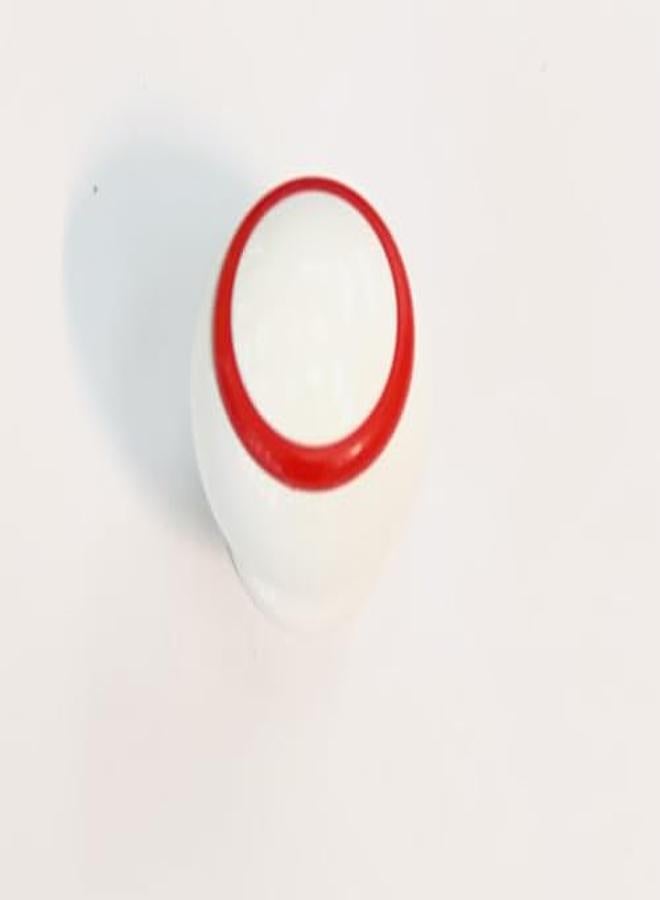 مقبض زر خزانة المطبخ، مقبض سحاب، أبيض، أحمر، زر إسباني، متوسط - Image 1