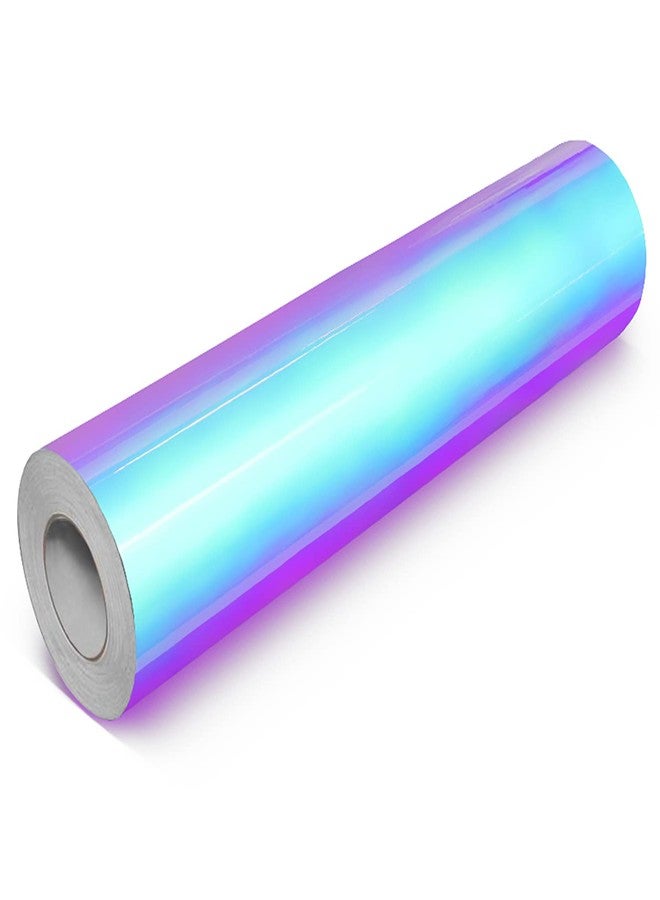 في فيفيد لفة فينيل لاصق هولوغرافي عالي اللمعان من VViViD DECO65، لون أزرق إلى بنفسجي أوبال، مناسب لآلات القطع والرسم (5 أقدام × 12 بوصة). - Image 1
