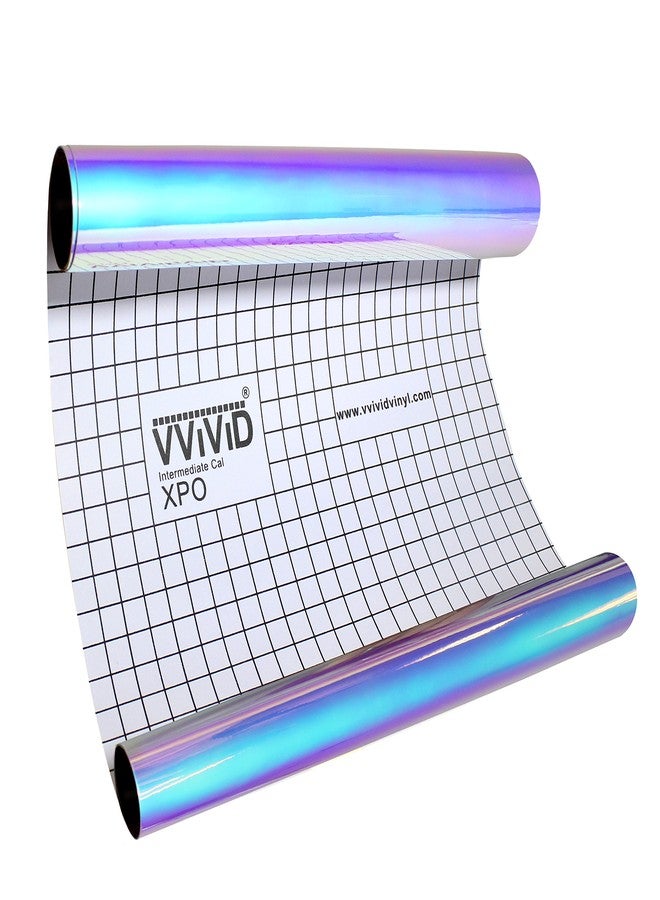 في فيفيد لفة فينيل لاصق هولوغرافي عالي اللمعان من VViViD DECO65، لون أزرق إلى بنفسجي أوبال، مناسب لآلات القطع والرسم (5 أقدام × 12 بوصة). - Image 3