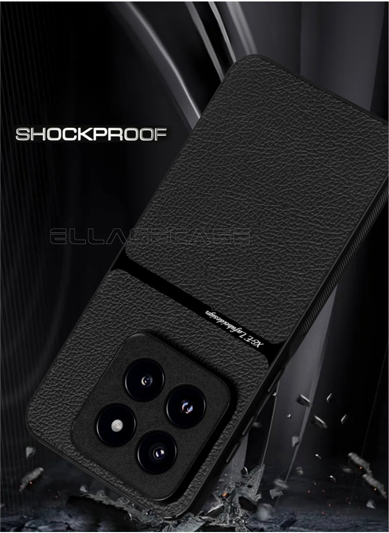 ELLAGECASE Business Class Case for Xiaomi 14 Pro, Ultra-Thin, Built-in Magnetic Plate, Wireless Charging, Shockproof, Full Camera Lens Protection  - Image 2