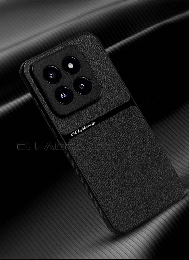 ELLAGECASE Business Class Case for Xiaomi 14 Pro, Ultra-Thin, Built-in Magnetic Plate, Wireless Charging, Shockproof, Full Camera Lens Protection  - Image 4