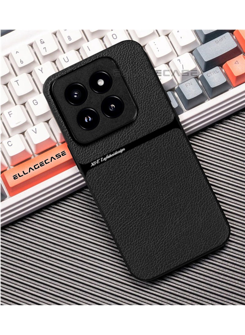 ELLAGECASE Business Class Case for Xiaomi 14 Pro, Ultra-Thin, Built-in Magnetic Plate, Wireless Charging, Shockproof, Full Camera Lens Protection  - Image 5