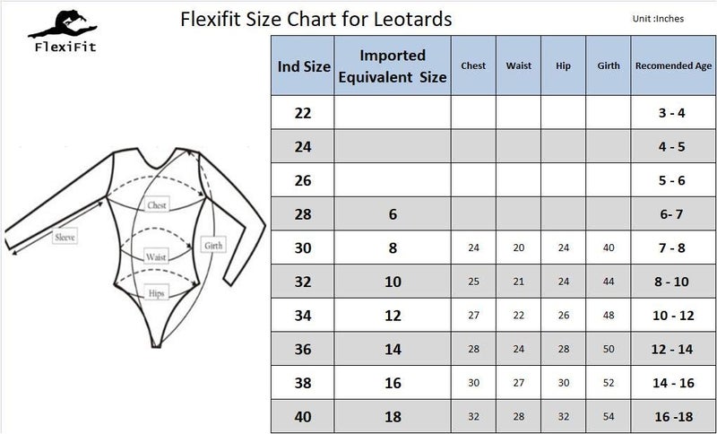 Rhythmic Gymnastics Full Sleeves Leotard (4 Way Lcyra) Base Leotard Without Work (Size 36 (Age :12-14 Years), White)