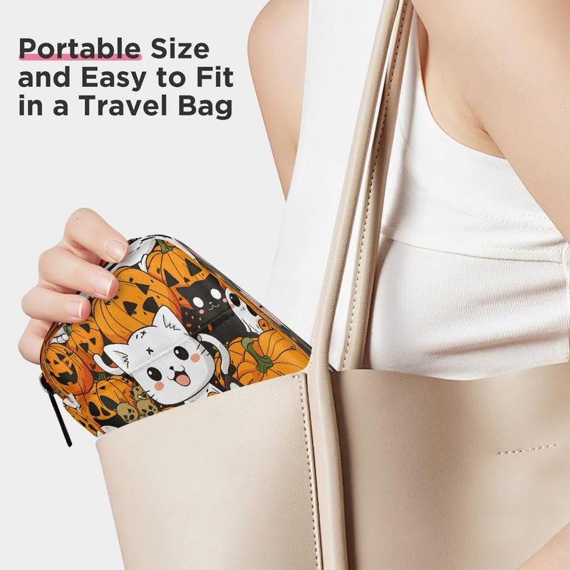 Animal Cat Halloween Pill Case Travel Pill Organizer Weekly 7 Day Portable with Zipper Medicine Box Pill Case for Vitamins, Birth Control,Fish Oils,Medication, Supplements - Image 5