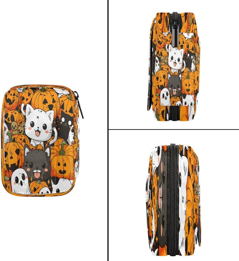 Animal Cat Halloween Pill Case Travel Pill Organizer Weekly 7 Day Portable with Zipper Medicine Box Pill Case for Vitamins, Birth Control,Fish Oils,Medication, Supplements - Image 4