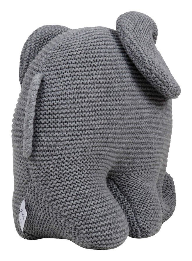 Pluchi Elephant Cotton Knitted Stuffed;Plush;Soft Toys For Babies And Kids (Grey) - Image 4