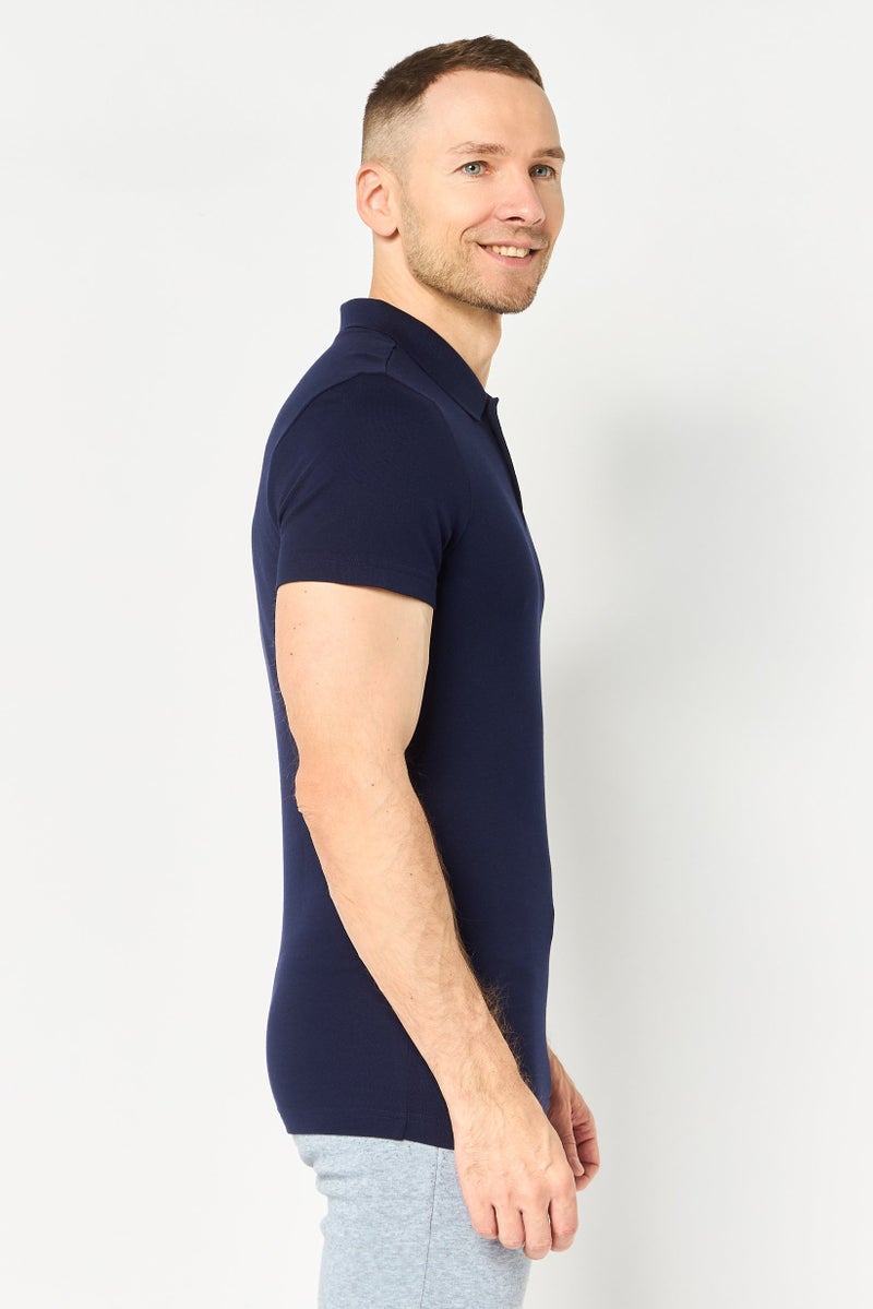PUMA Men Slim Fit Short Sleeve Outdoor Polo Shirt, Navy - Image 3