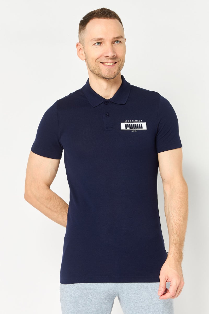 PUMA Men Slim Fit Short Sleeve Outdoor Polo Shirt, Navy - Image 1