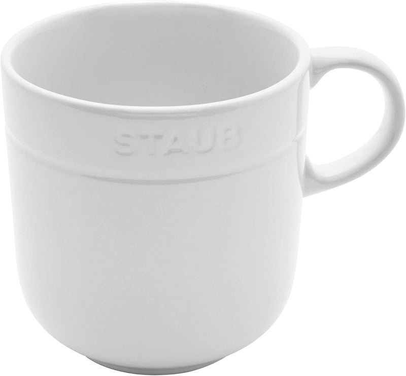Staub Ceramic Dinnerware 4pc 16 oz Mug Set  White - Image 1