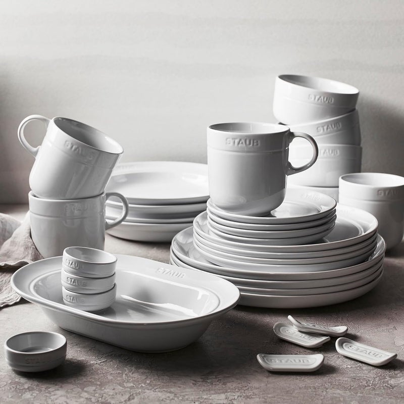 Staub Ceramic Dinnerware 4pc 16 oz Mug Set  White - Image 3