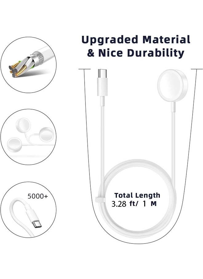 Univer Tang - Apple Watch Magnetic Fast Charger to USB-C Cable (1m/Portable) Magnetic Wireless Charging Compatible with Apple Watch Series 8/7/6/SE/5/4/3/2/1 white - Image 1