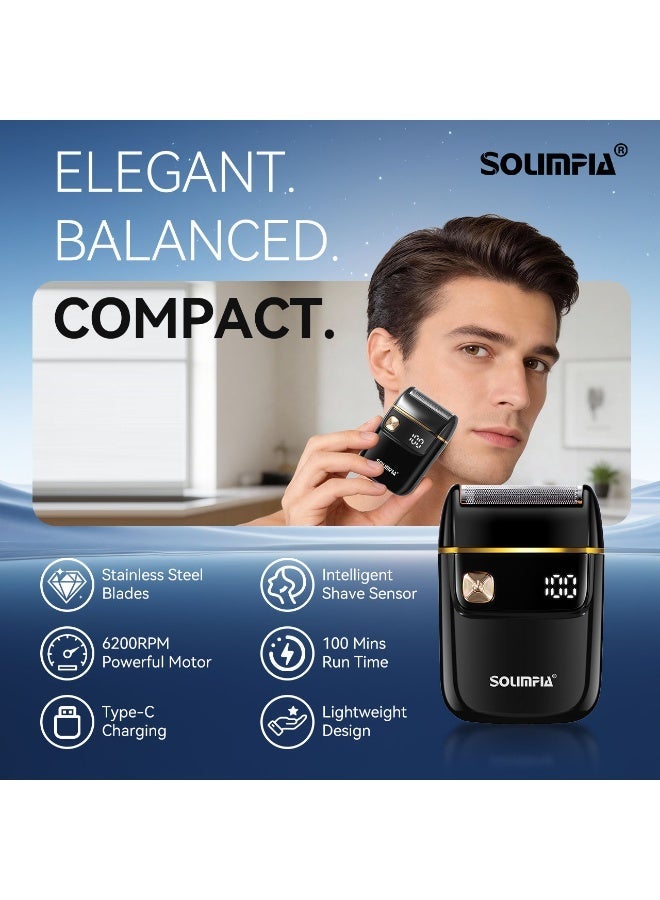 SOLIMPIA Men's Electric Shaver Is Compact and Portable, Featuring a Type-C Charging Port, A Low-Noise Motor, And a Travel-Friendly Design, Delivering a Smooth and Comfortable Shaving Experience. - Image 3