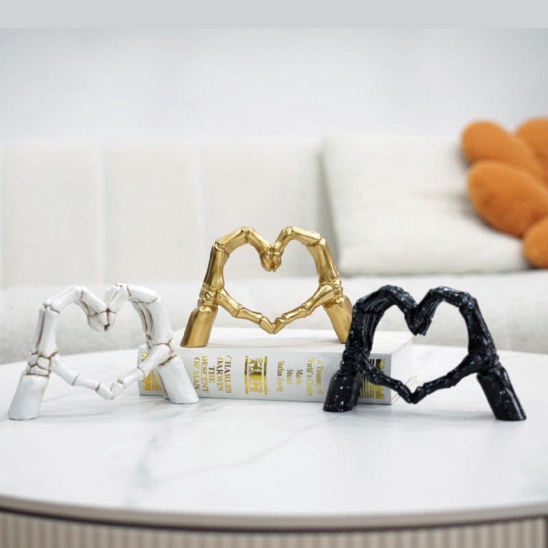 Bixin gesture skull ornament resin handicraft, love home bedroom desktop decoration gift - Image 3