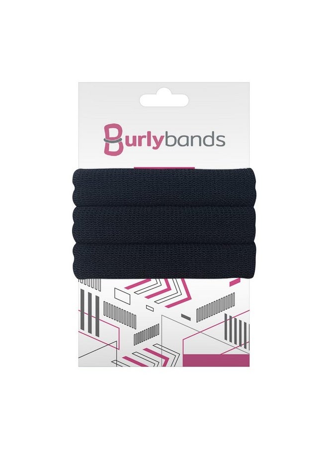 Burlybands Burlybands Large Hair Ties for Thick, Heavy or Curly Hair - Non-Slip, Non-Damage, Seamless Women's Ponytail Scrunchies - Black, 3 Pcs  - Image 1
