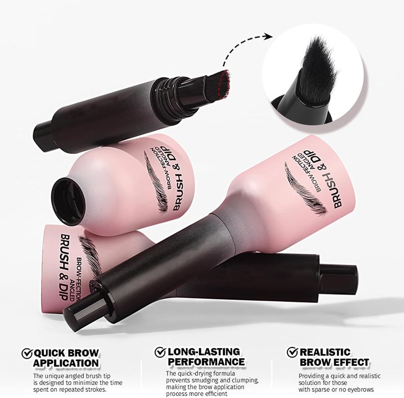 Brow-Fection Angled Brush & Dip Liquid Eyebrow Gel, Brow Lamination & Powder Pen, Eyebrow Hair Stroke Brush, Eyebrow Pencil Waterproof Long Lasting Quick Drying - Image 4