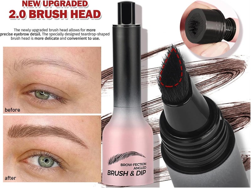 Brow-Fection Angled Brush & Dip Liquid Eyebrow Gel, Brow Lamination & Powder Pen, Eyebrow Hair Stroke Brush, Eyebrow Pencil Waterproof Long Lasting Quick Drying - Image 2