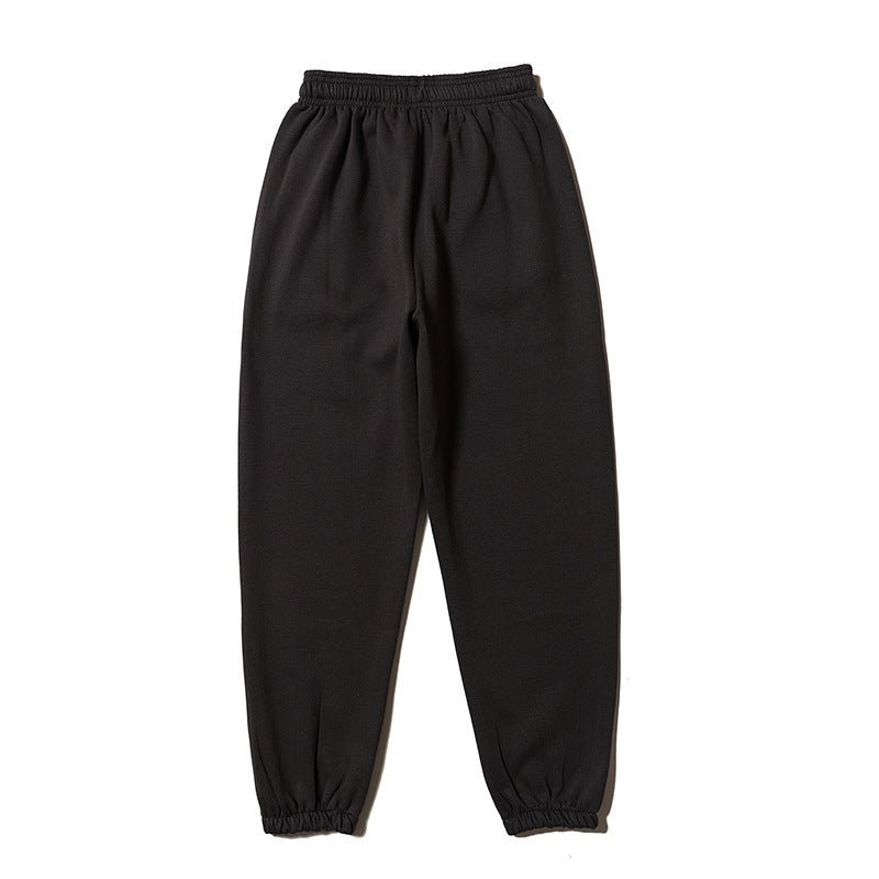 Plus Velvet Padded Men'S And Women'S Couples Pants Simple Solid Color Zipper Pocket Pants - Image 1