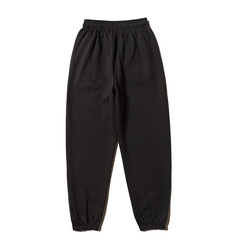 Plus Velvet Padded Men'S And Women'S Couples Pants Simple Solid Color Zipper Pocket Pants - Image 3