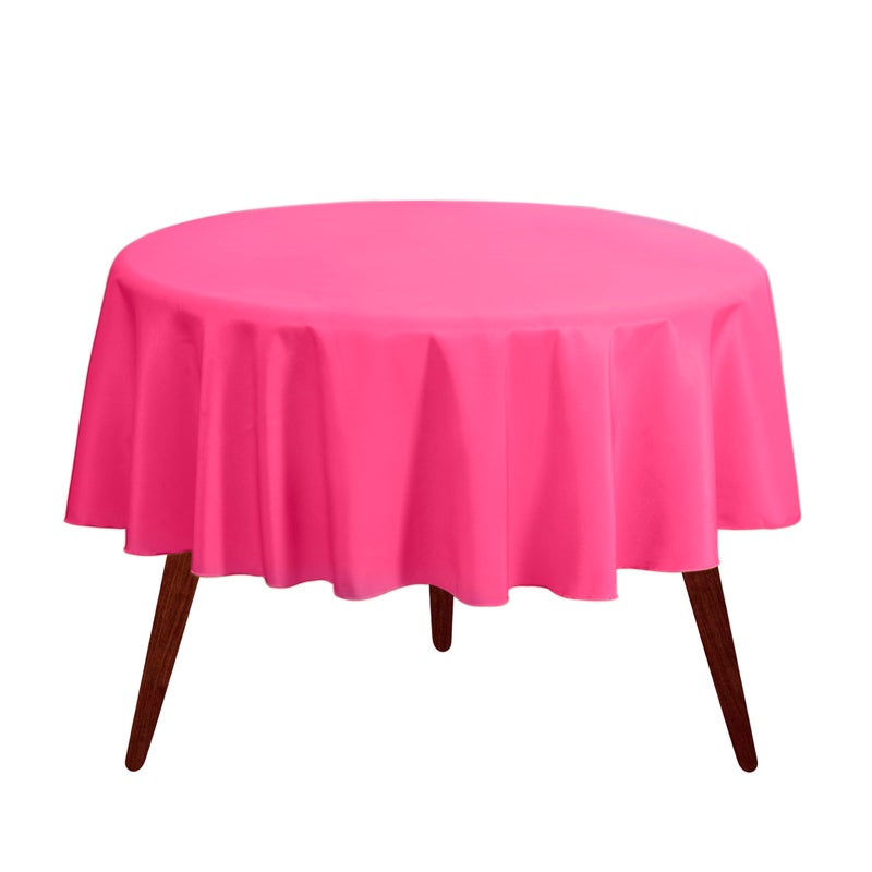 Gee Di Moda Round Tablecloth - 108 Inch Fuchsia Round Table Cloth for 48 to 72 Inch Round Tables - Heavy Duty Washable Fabric - for Buffet Table  Holiday Party  Dinner  Wedding & Baby Shower - Image 1