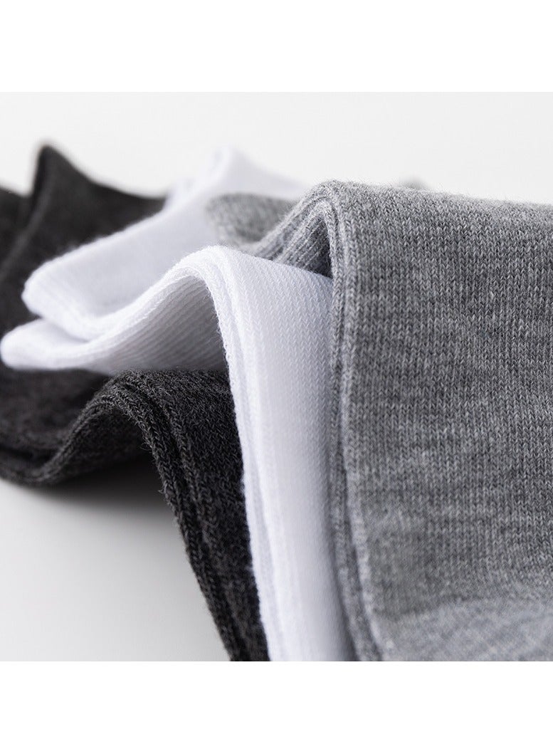 DUJUIKE Summer men's and women's shallow invisible boat socks, all-match solid color socks, non-slip and anti-odor cotton socks (dark gray, 5 pairs)  - Image 2