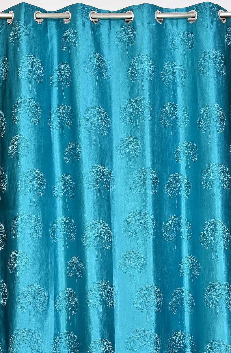 GOYTEX Premium Polyester Window Curtains 6 Feet Long Set Of 2 Aqua Blue 4 Feet X 6 Feet Lightfiltering Grommet Curtains