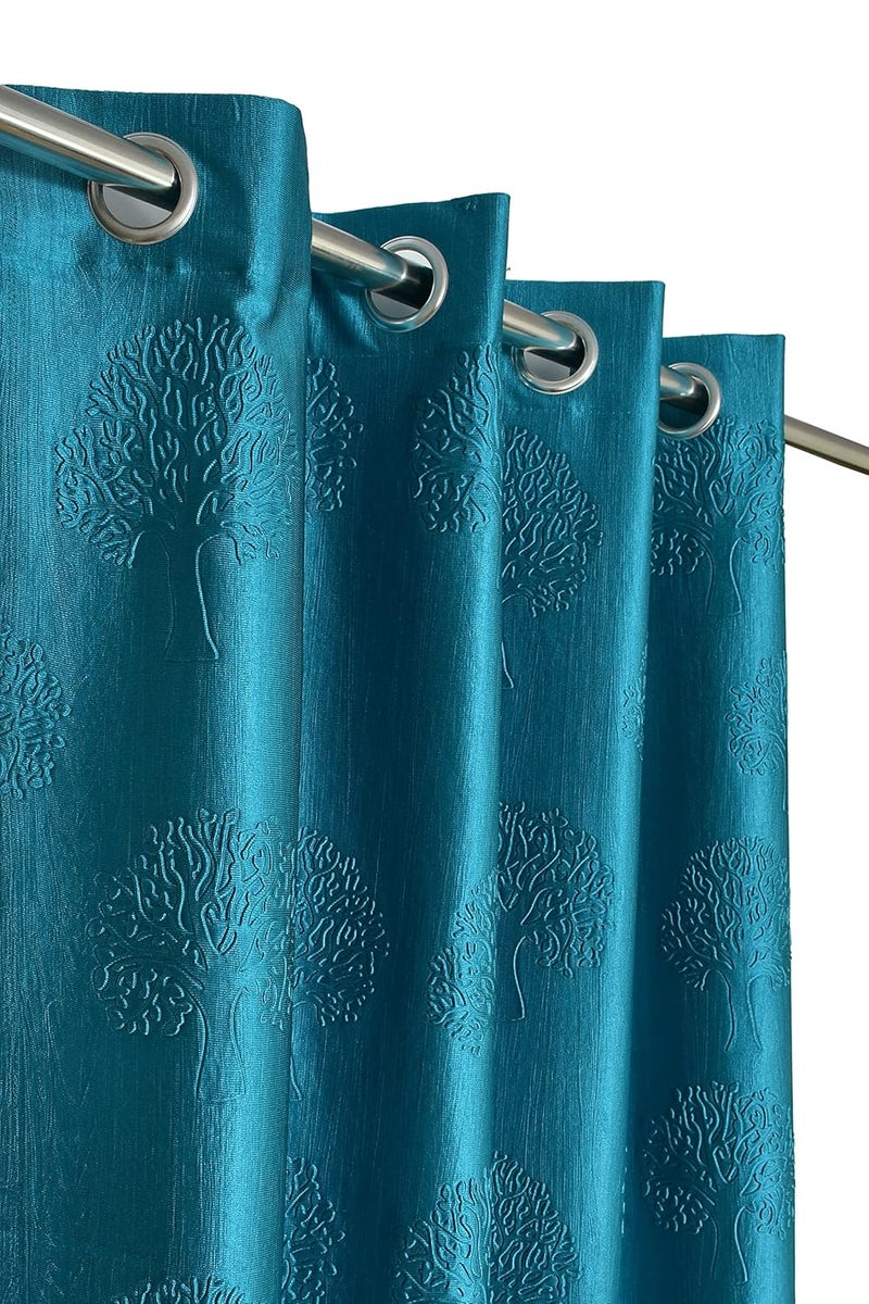 GOYTEX Premium Polyester Window Curtains 6 Feet Long Set Of 2 Aqua Blue 4 Feet X 6 Feet Lightfiltering Grommet Curtains