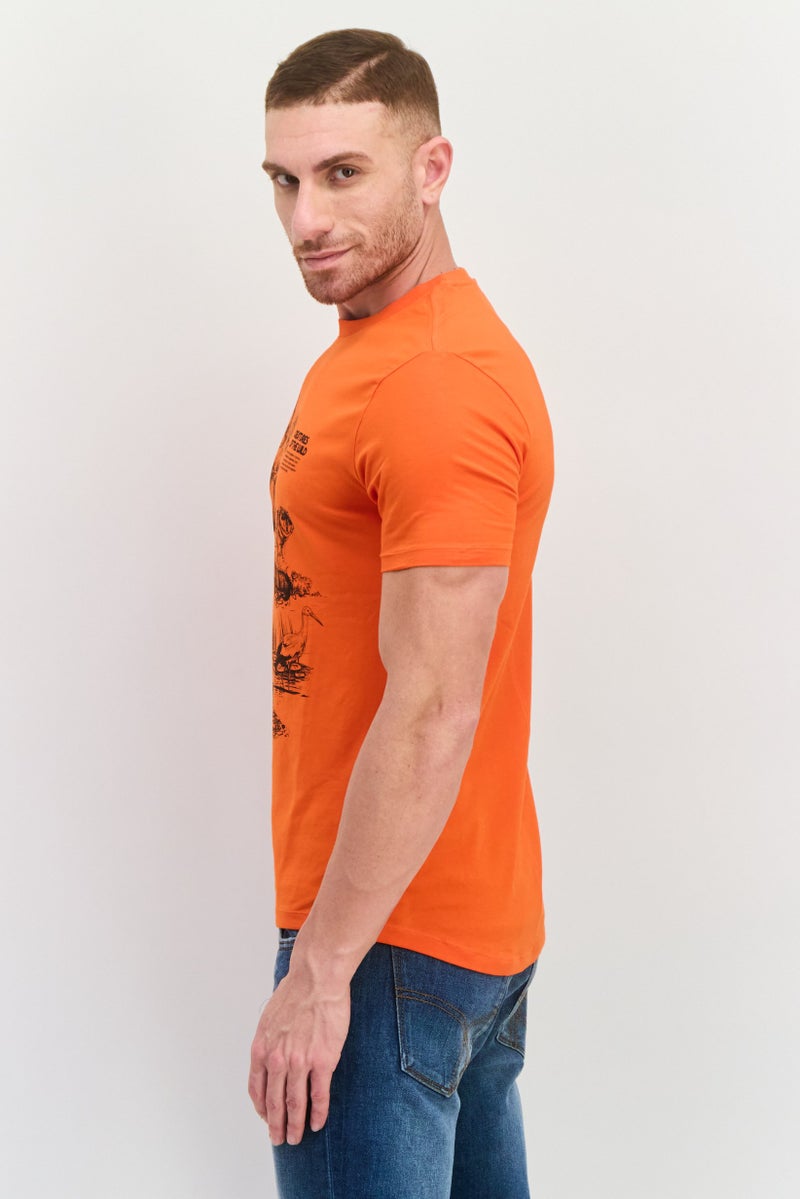 Levi's تي شيرت جرافيك قصير الأكمام للرجال بياقة دائرية، برتقالي - Image 3