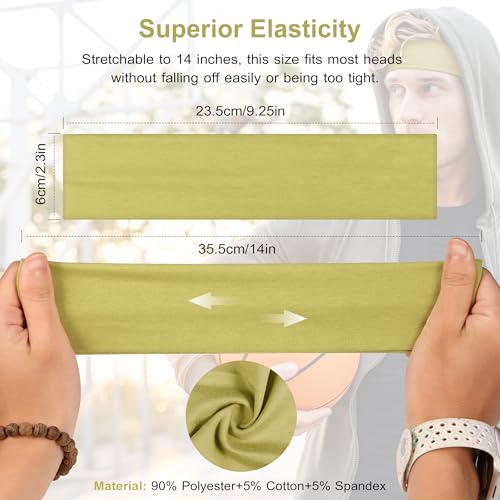 Ztomine Headbands for Women, 8pcs Stretchy Non Slip Soft Cotton Cloth Hair Bands for Sports, Workout, Yoga and Running - Image 4