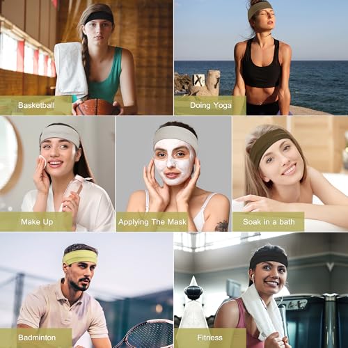 Ztomine Headbands for Women, 8pcs Stretchy Non Slip Soft Cotton Cloth Hair Bands for Sports, Workout, Yoga and Running - Image 5