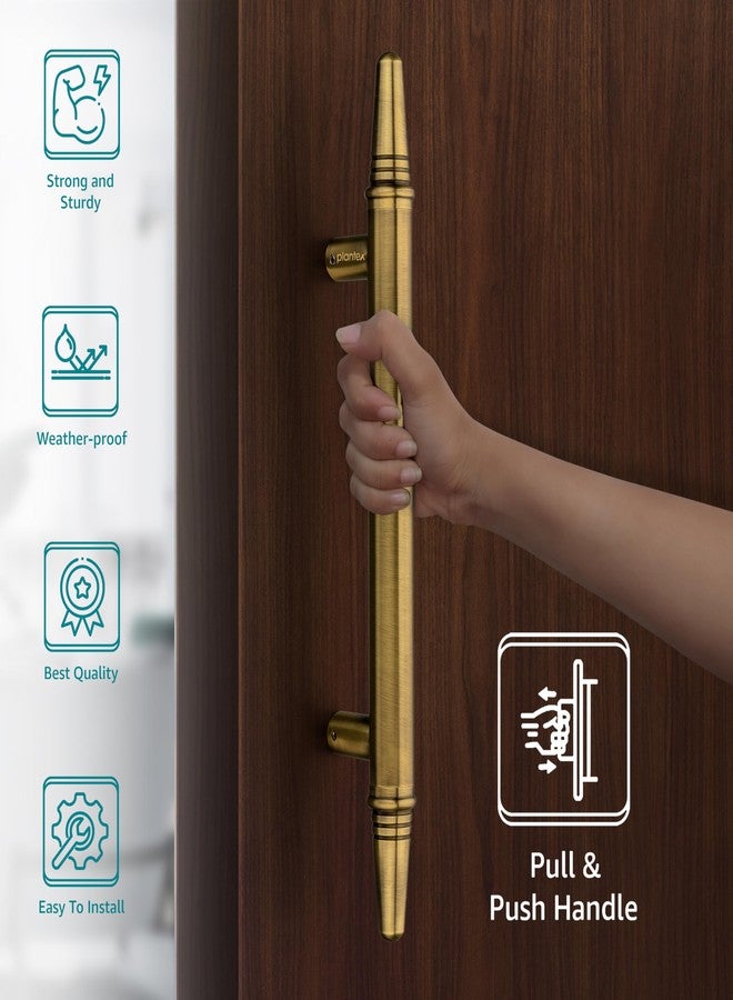 Plantex Heavy Duty Main Door Handle/14 Inch Door Handle for Main Door/Pull-Push Handle - Pack of 1 (Brass Antique) - 3 Years Warranty - Image 3