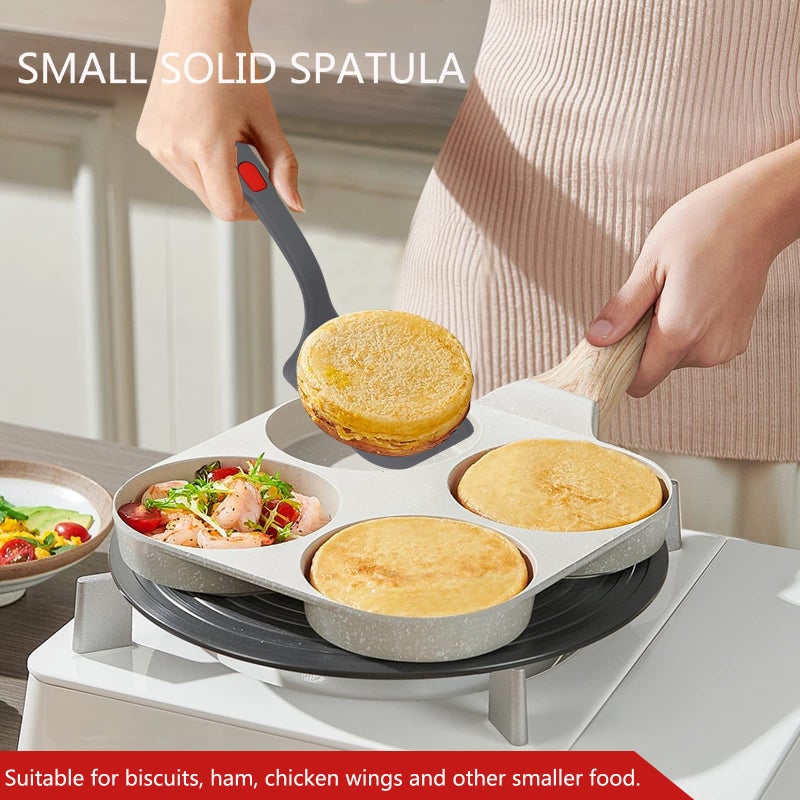 Hvanam Flexible Silicone Spatula Set For Nonstick Cookware Rubber Silicone Bpa-Free Heat Resistant Heavy Duty Kitchen Turner Large Slotted Flipper And Small Spatulas For Egg Fish Pancake Cookie (Grey) - Image 3