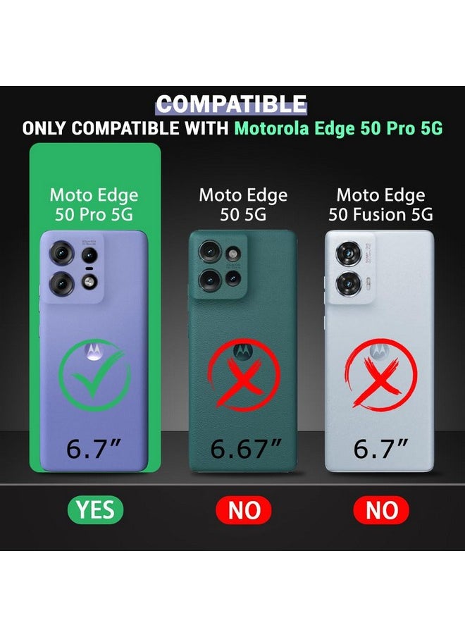 ذا جيفت كارت جراب خلفي من TheGiftKart Tough Armor لهاتف Motorola Moto Edge 50 Pro 5G | غطاء كاميرا منزلق وحامل وحلقة تثبيت | جراب خلفي بحماية 360 درجة لهاتف Motorola Edge 50 Pro 5G (PC & TPU، أزرق)  - Image 2