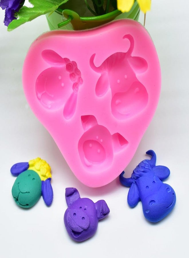 Arvintas 3PCS Cute Lovely Farm Animals Head Cow Sheep Pig Present Silicone Molds Non-Stick Ice Cube Mold, Sheep Shape Craft Molds, DIY Handmade Soap Molds - Image 5