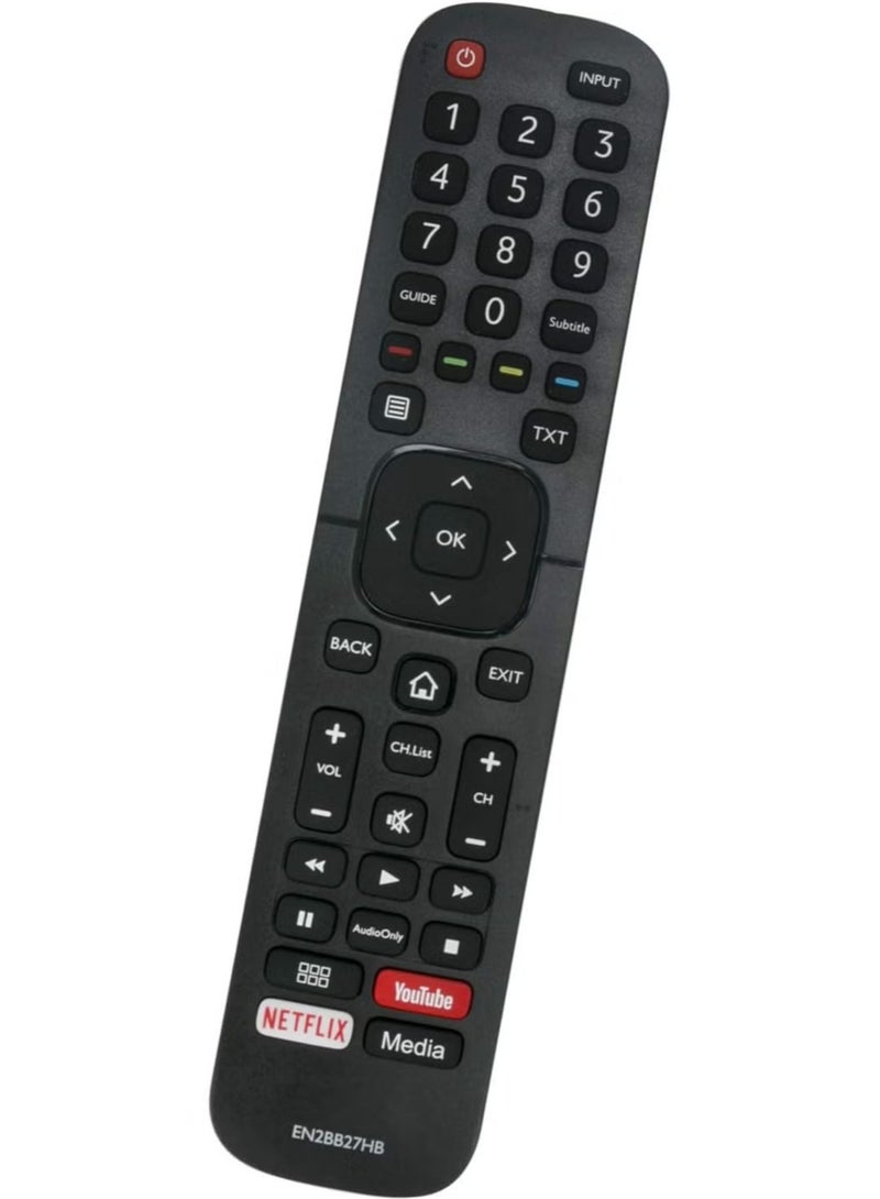 ELTRAZONE EN2BB27H B Remote Control Replacement for Hisense TVs | Compatible with H32A5600, H39AE5500, H43A5600, H65A6100 & More | Easy Setup, Media, YouTube & Netflix Shortcuts, Universal High-Performance Remote - Image 1