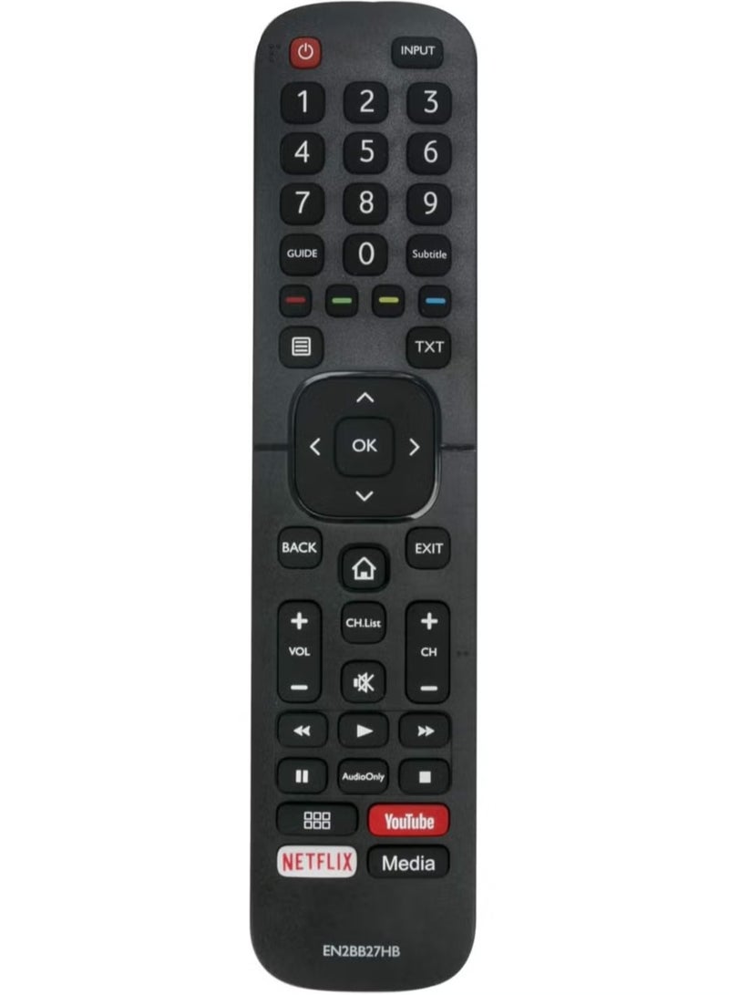 ELTRAZONE EN2BB27H B Remote Control Replacement for Hisense TVs | Compatible with H32A5600, H39AE5500, H43A5600, H65A6100 & More | Easy Setup, Media, YouTube & Netflix Shortcuts, Universal High-Performance Remote - Image 2