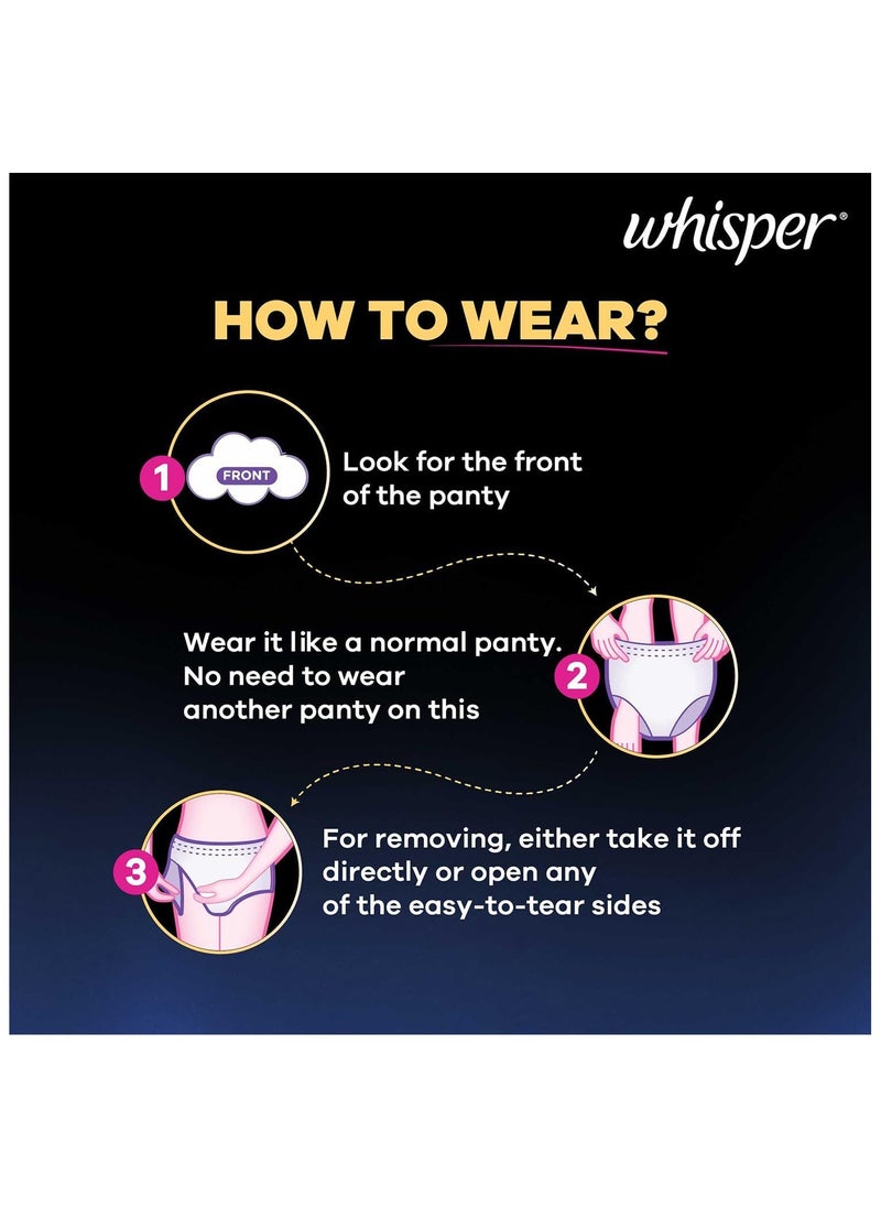 Whisper Super Absorbent Period Panty, 360 Degree Leakage Protection and Comfortable Feel, 6 M-L Pants  - Image 5