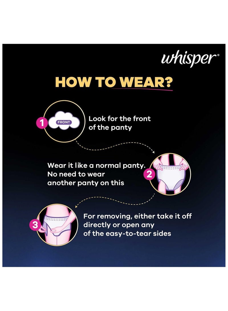 Whisper Super Absorbent Period Panty, 360 Degree Leakage Protection and Comfortable Feel, 12 M-L Pants - Image 4