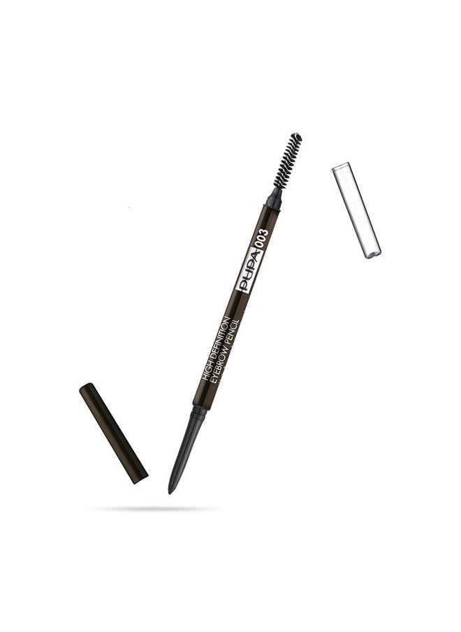 PUPA - Milano High Definition Eyebrow Pencil Easily Shape And Define Flawless Eyebrows Fill And Volumize For Beautiful Thick Brows Sculpt Arches With Smooth Precision 003 Dark Brown 0.003 Oz - Image 1