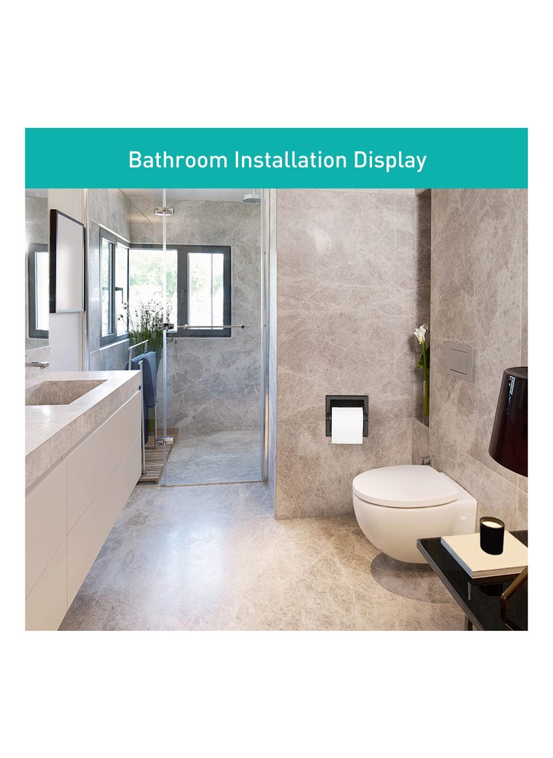 KASTWAVE - Matte Black Recessed Toilet Paper Holder, Stainless Steel Wall Mount Tissue Paper Holder, Bathroom Toilet Paper Roll Holder Includes Rear Mounting Brack - Image 1