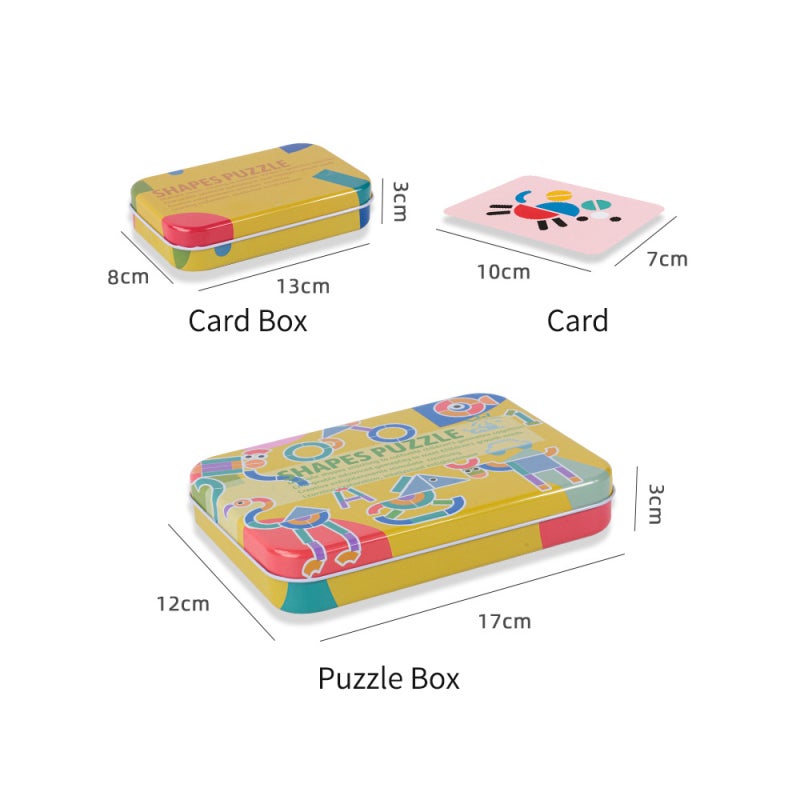 Wooden Puzzle: High-quality Durable Wood, 360° Smooth Burr-free Edges, Non-toxic Water-based Paint - Double-sided Pattern Cards Educational Toy for Toddler Shape Recognition & Early Child Development - Image 2