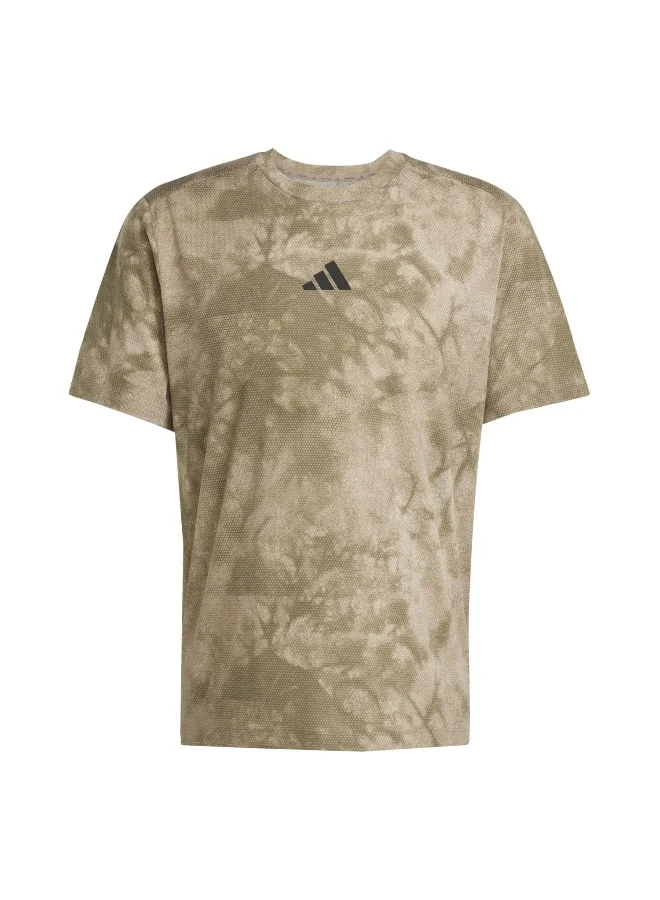 adidas Power Aop Tee Grey Training T-Shirts For Men XS