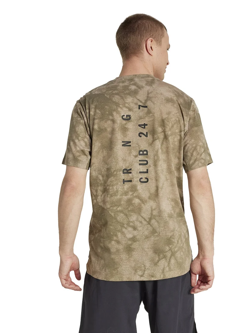 Adidas Power Aop Tee Grey Training T-Shirts For Men XS