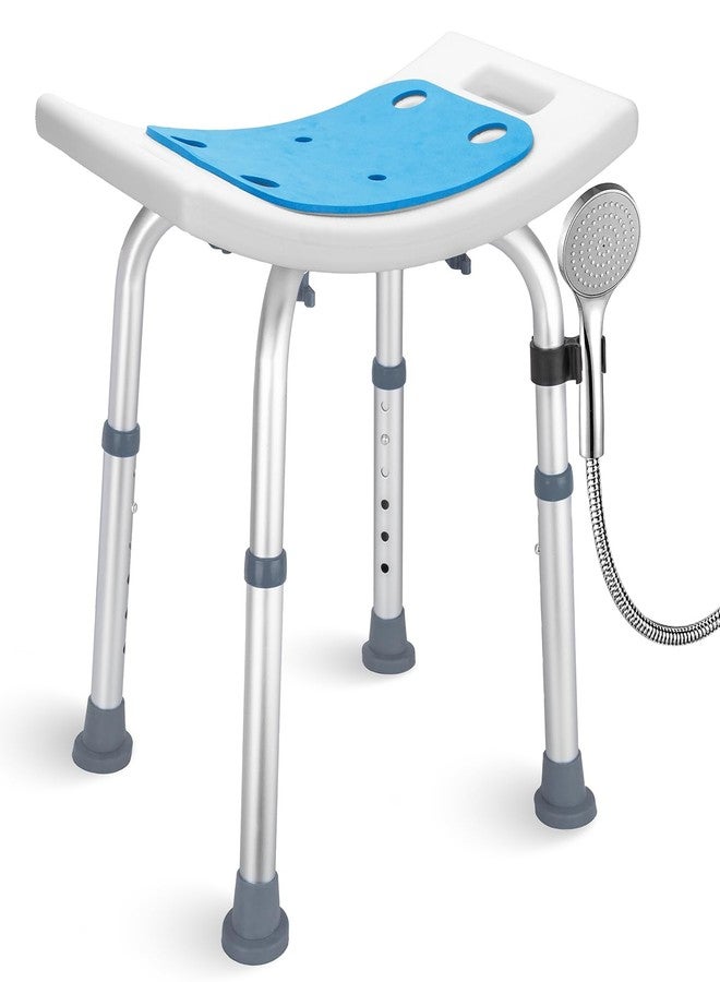 pxsulliao Bath Seat Bathroom Bathtub Foldable Shower Chair Stool for Adults,Seniors and Disabled, Elderly Tub Transfer Bench for Inside Shower (Blue, Suction Cup Foot Mats) - Image 1