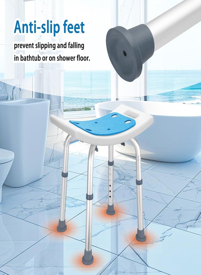 pxsulliao Bath Seat Bathroom Bathtub Foldable Shower Chair Stool for Adults,Seniors and Disabled, Elderly Tub Transfer Bench for Inside Shower (Blue, Suction Cup Foot Mats) - Image 3