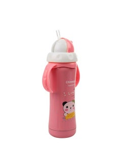 Chinmay Kids 3 In 1 Multifunctional Printed Baby Steel Feeding Bottle For Hot And Cold Milk (Pink 240 Ml)  - Image 4